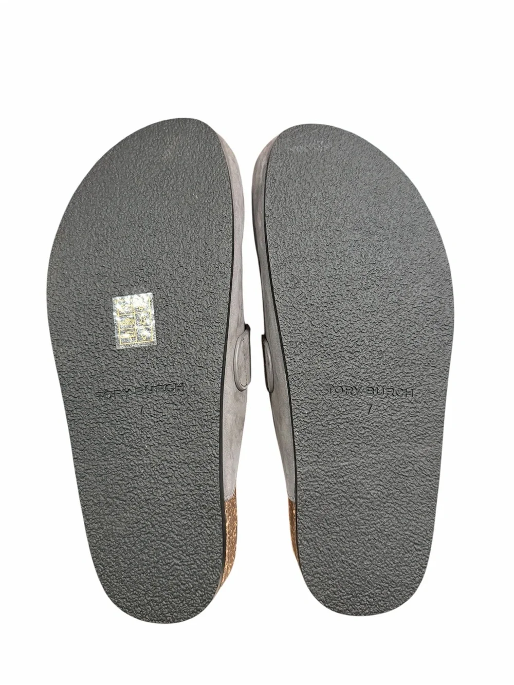 Tory Burch Mellow Mule Charcoal Gray/Silver Suede Slip-On Clogs NWT 7